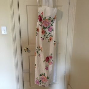 Strapless Ivory Gown with Flower Details